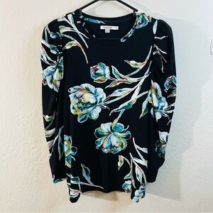 NWT Chico's Touch of Cool Floral Romance Blouse Women Small Casual Stretch